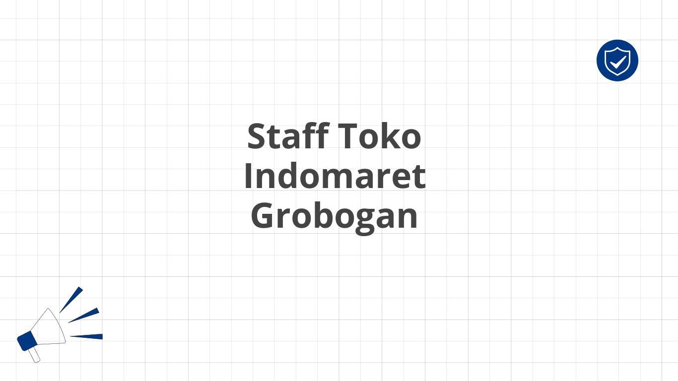 Staff Toko Indomaret Grobogan