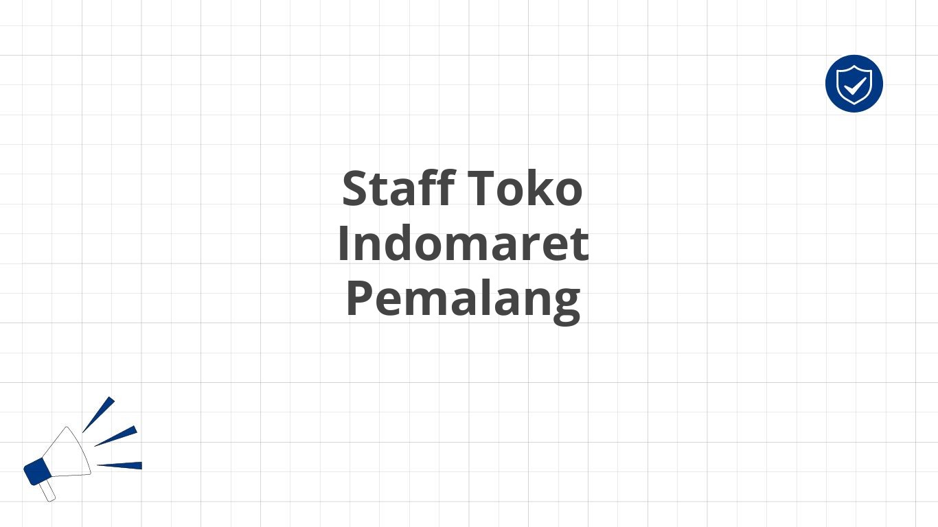 Staff Toko Indomaret Pemalang