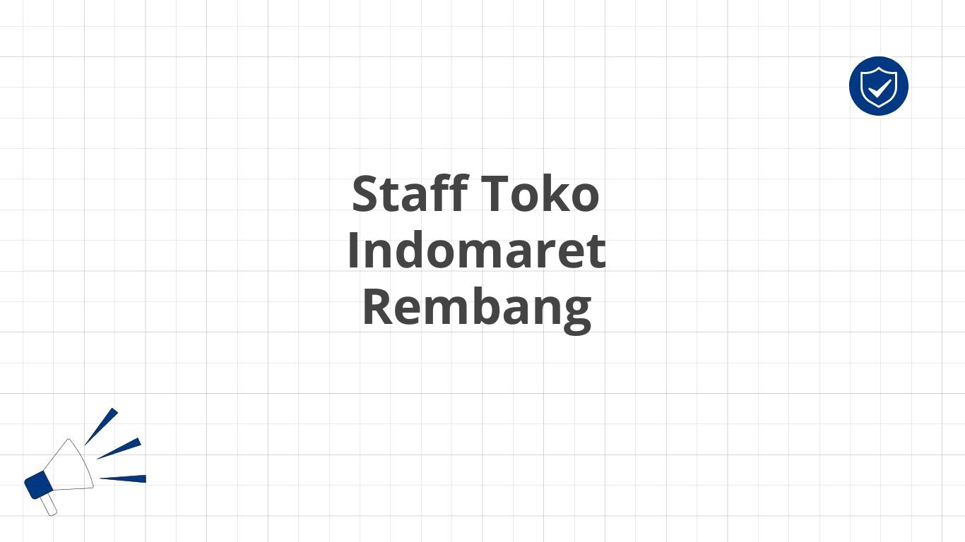 Staff Toko Indomaret Rembang