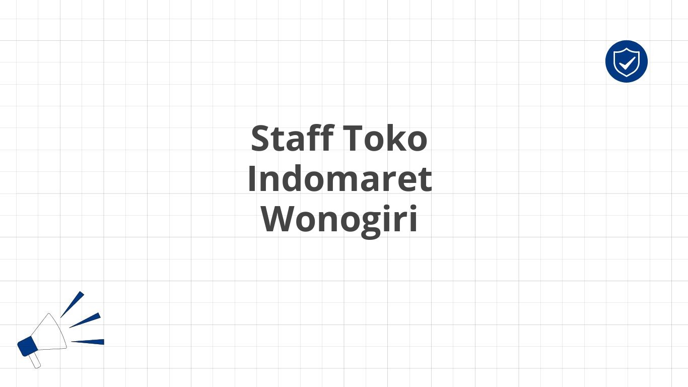 Staff Toko Indomaret Wonogiri