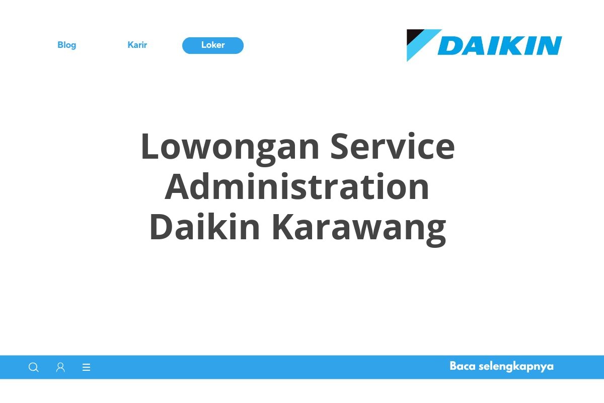 Lowongan Service Administration Daikin Karawang