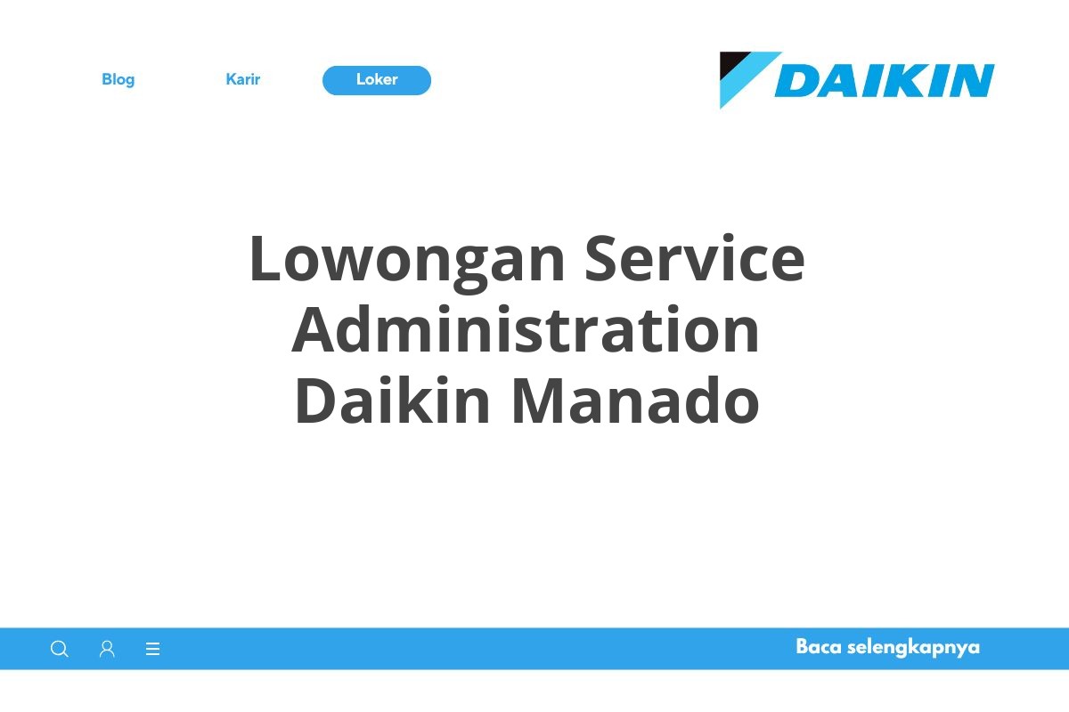 Lowongan Service Administration Daikin Manado