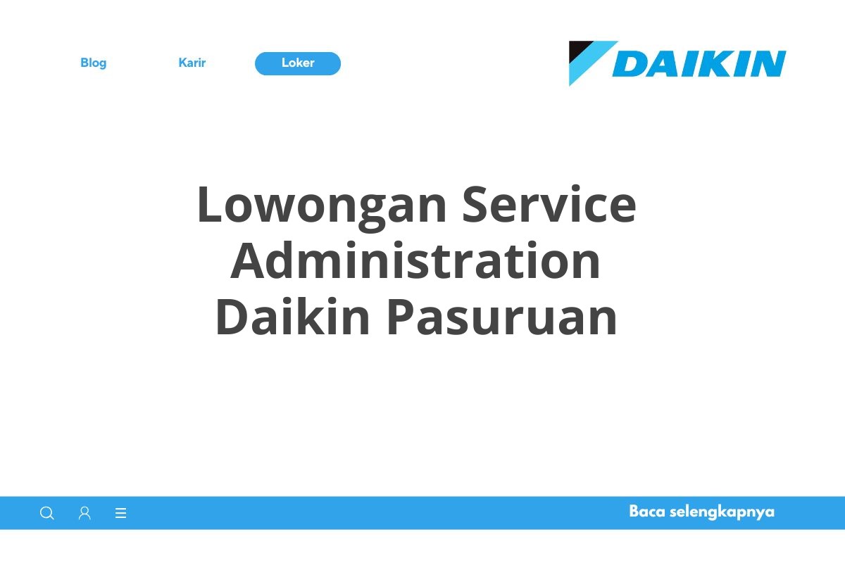 Lowongan Service Administration Daikin Pasuruan