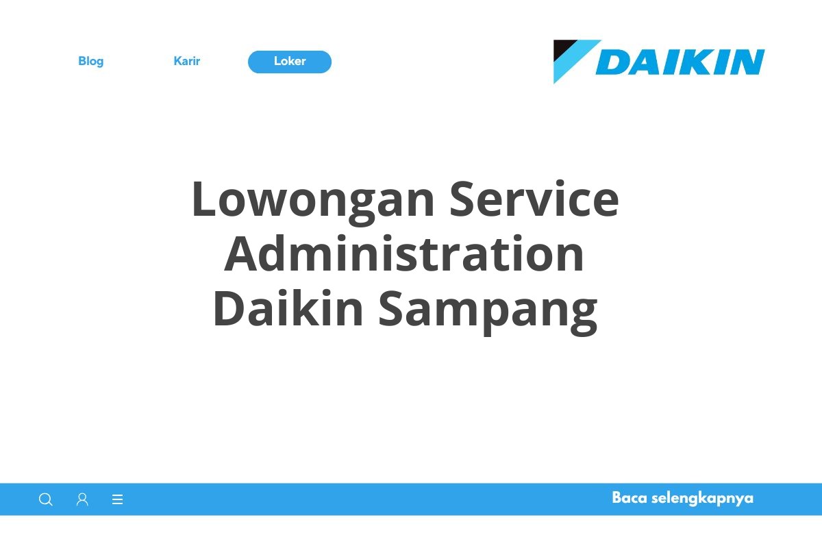 Lowongan Service Administration Daikin Sampang